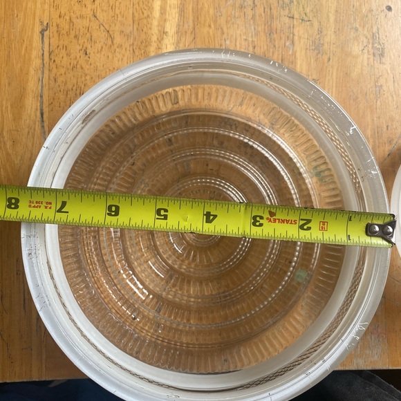 Vintage Ceiling Light Fixture Bullseye Frosted Shade - Picture 6 of 6